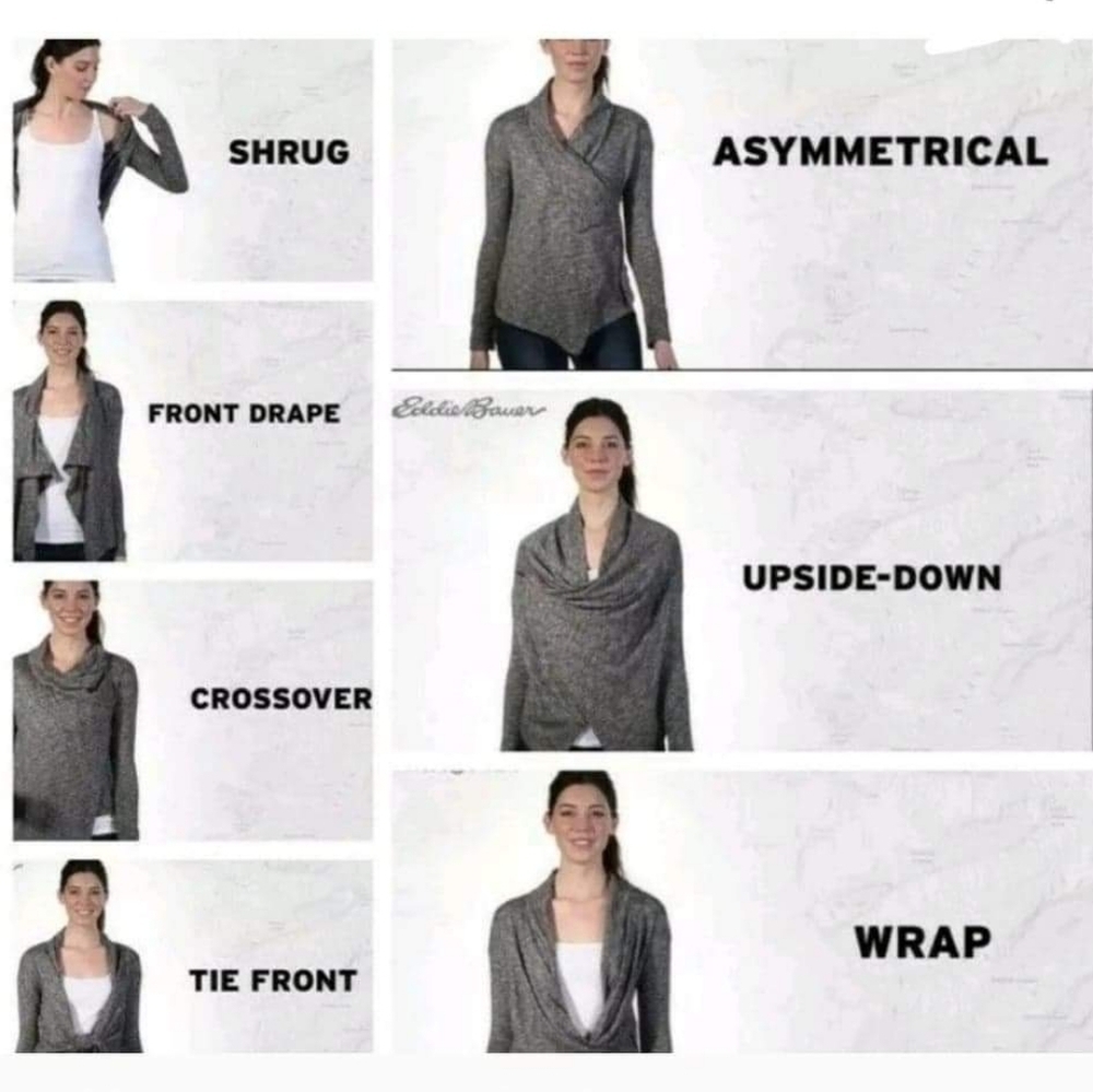 Eddie Bauer▪️7 Ways Cardigan in Heathered Grey - Picture 8 of 8